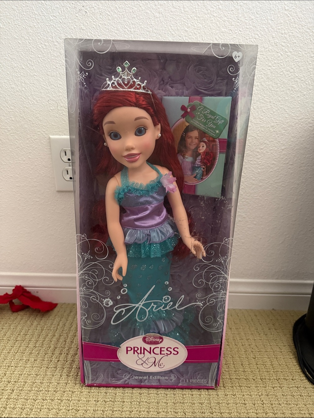 Disney Ariel Princess Doll in Red Hair, Purple & Teal Outfit